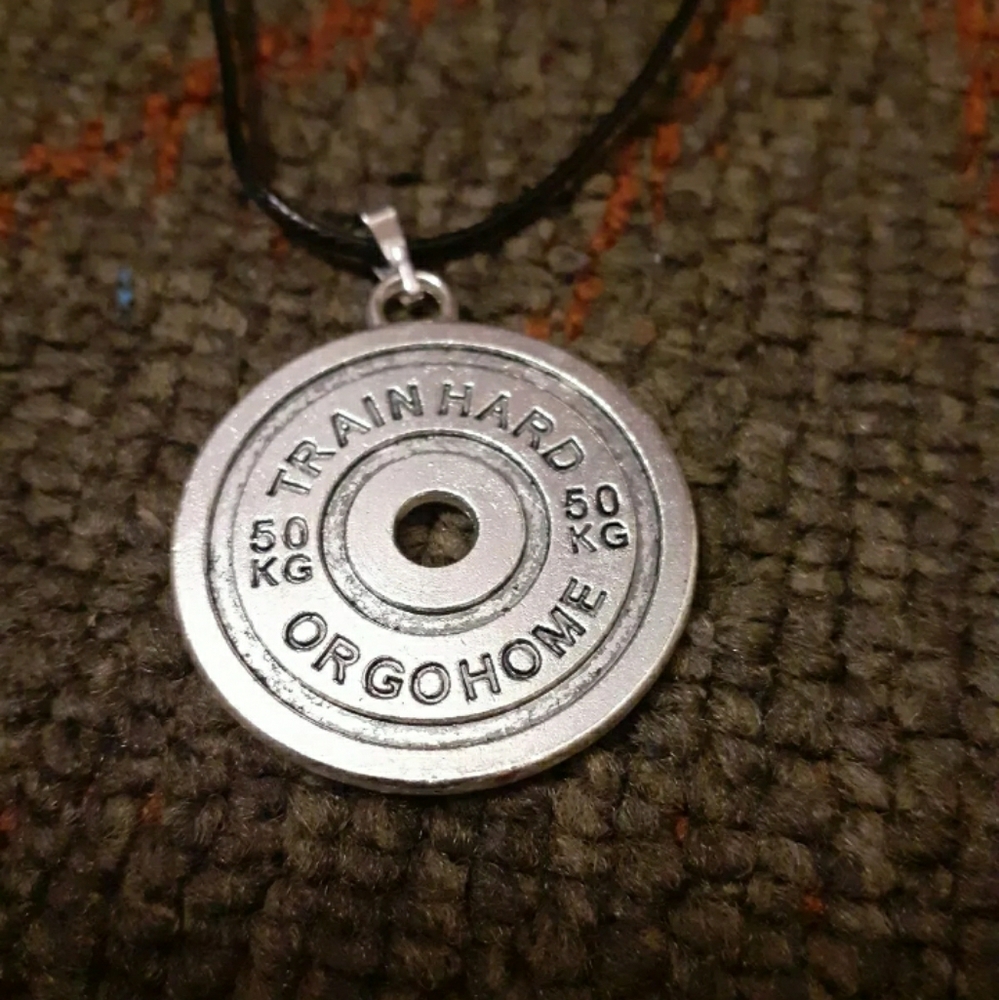2 new TRAIN HARD Gym Necklaces w/Pendant
